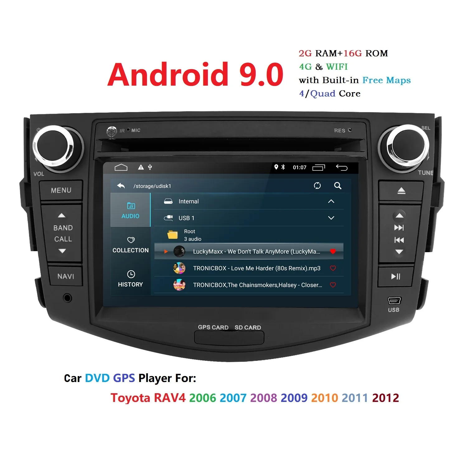 Android 9 0 7 &quot2Din универсальный DVD Автомобильный Радио сенсорный GPS мультимедийный