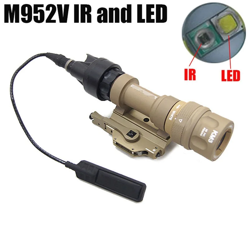 Tactical M952V IR LED Scout Light Gun Flashlight Softair Lamp Rifle Lanterna Shooting Hunting Weapon Lights Airsoft Armas | Спорт и