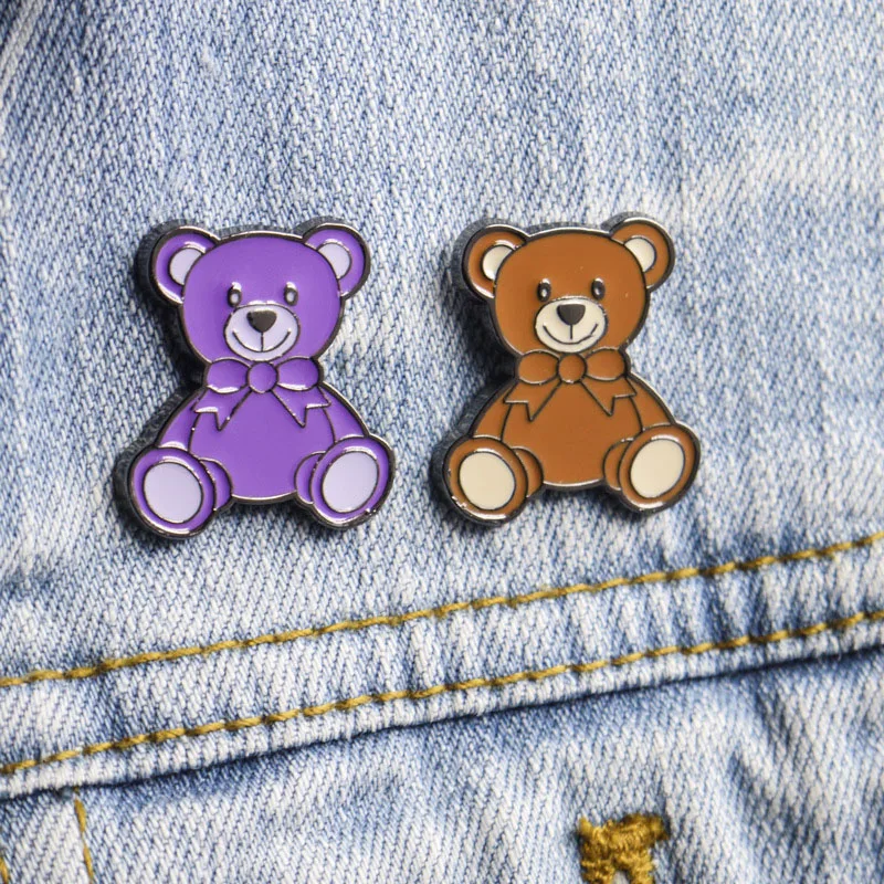 Cute bear pin fashion animal Brooch Enamel figure Pins and Brooches for Women kids Lapel Backpack Bags Badge Gift | Украшения и