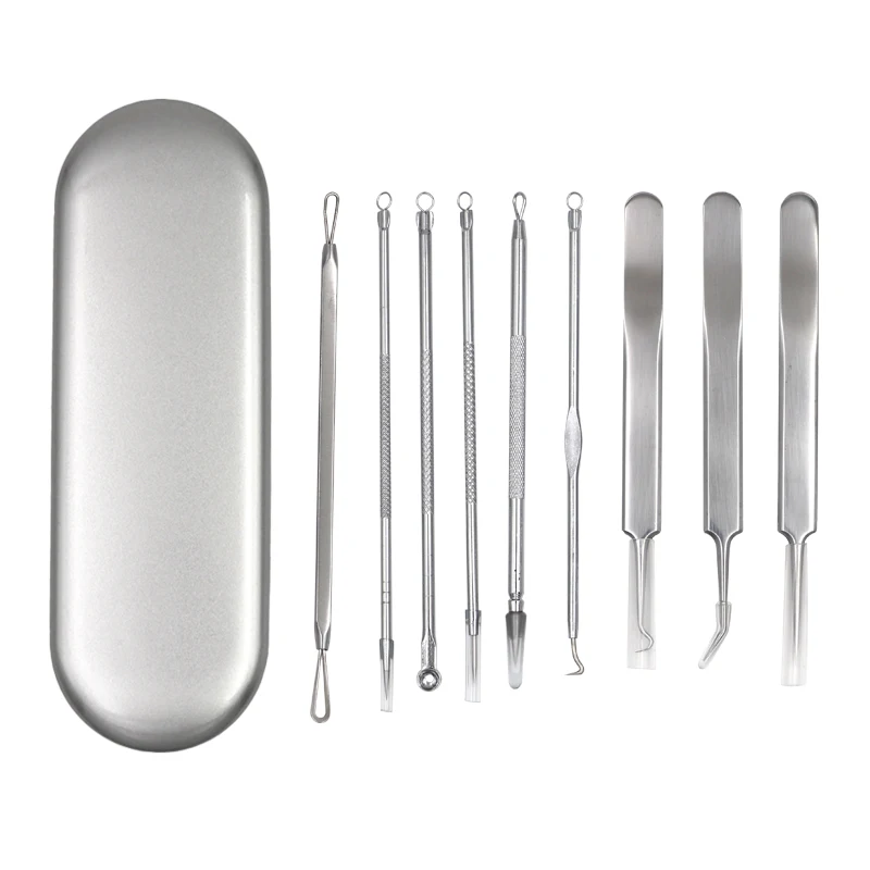 9 шт. иголок для удаления угрей сожмите черноголовых иглы прыщей инструмент