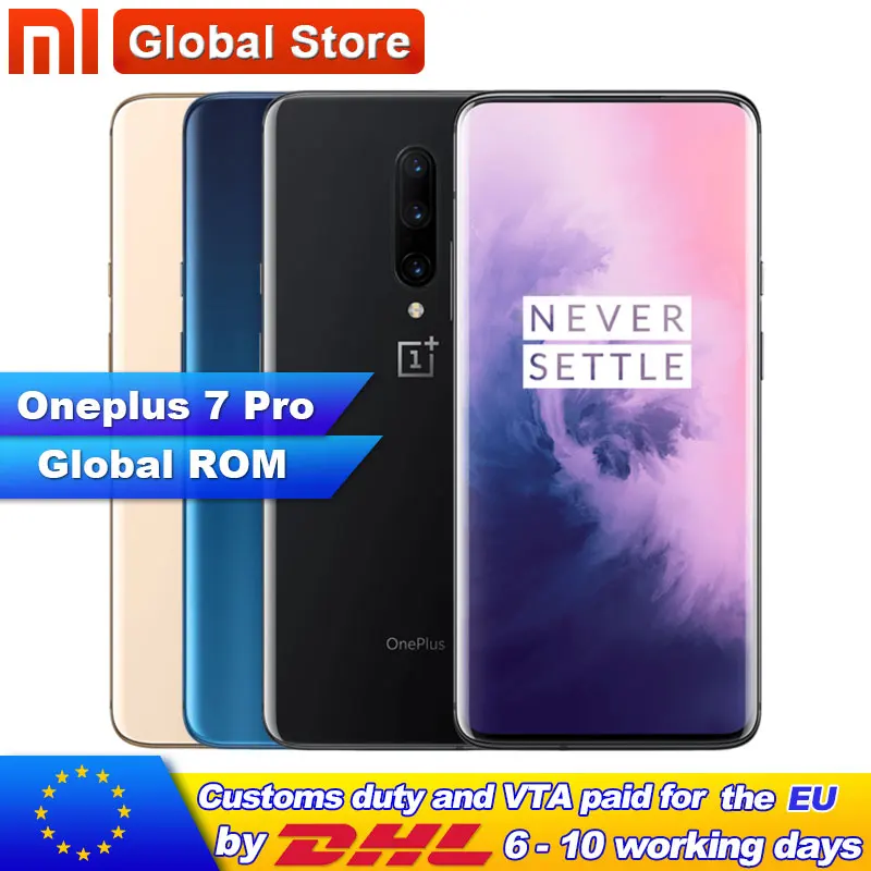 Оригинальный смартфон Oneplus 7 Pro глобальная прошивка 6 ГБ 8 12 Гб ОЗУ 128 256 ПЗУ экран 67