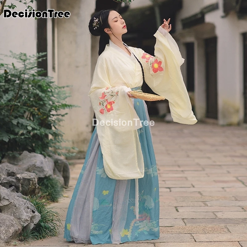 

2021 hanfu dance costume festival outfits folk dress wome vintage party stage dancer chinese style vestidos fairy cosplay dress