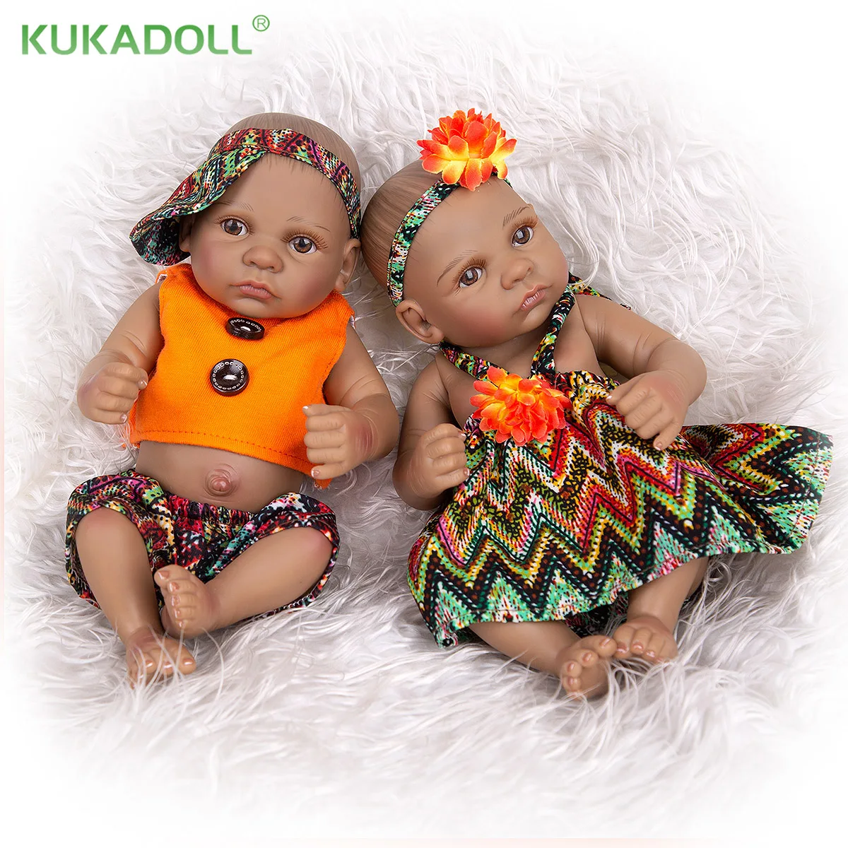 

KUKADOLL Twins Dolls 11 Inch 27 CM Reborn Babies Doll Full Silicone Body Bebe Reborn Doll Kids Bath Toy For Toddler Xmas Gifts