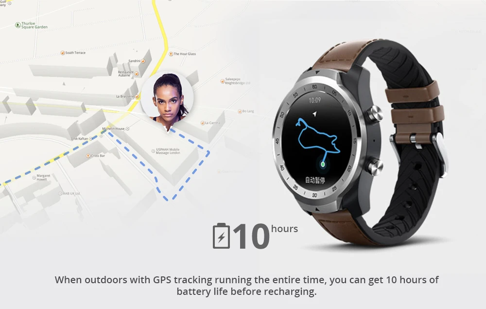 Смарт-часы Ticwatch Pro Bluetooth V4.2 415 мАч 2-30 дней Срок службы батареи IP68 Водонепроницаемый gps NFC платежи/Google Assistant Спорт