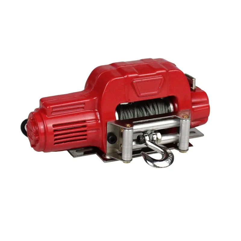 winch red MEREPACCOR Радиоуправляемая машина Металлическая стальная Проводная Автоматическая ИМИТИРОВАННАЯ Лебедка для 1/10 радиоуправляемая гусеничная машина осевая Scx10 90046 D90 Traxxas Trx4 - Цвет: winch red
