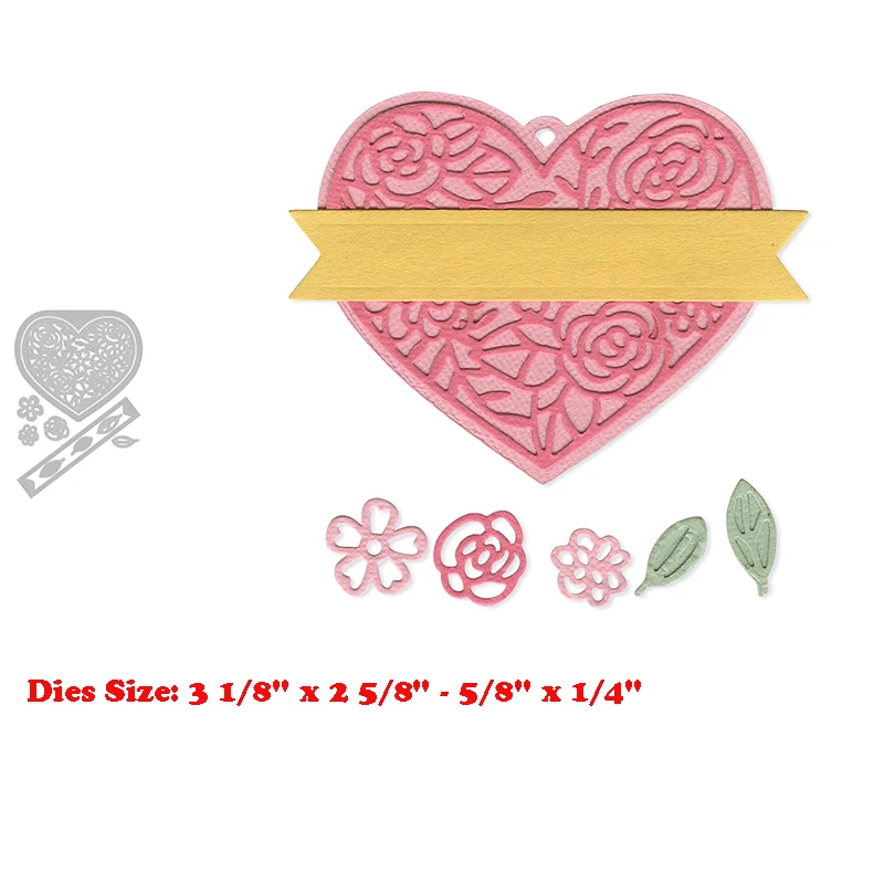

2021 New Arrival Metal Wedding Heart Cutting Dies For Scrapbooking Card Making Stencils Gift Tag