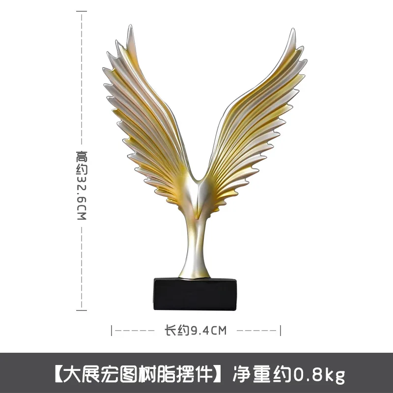 

Simple and grand ambition resin ornaments Home living room wine cabinet decoration Dapeng wings ornaments
