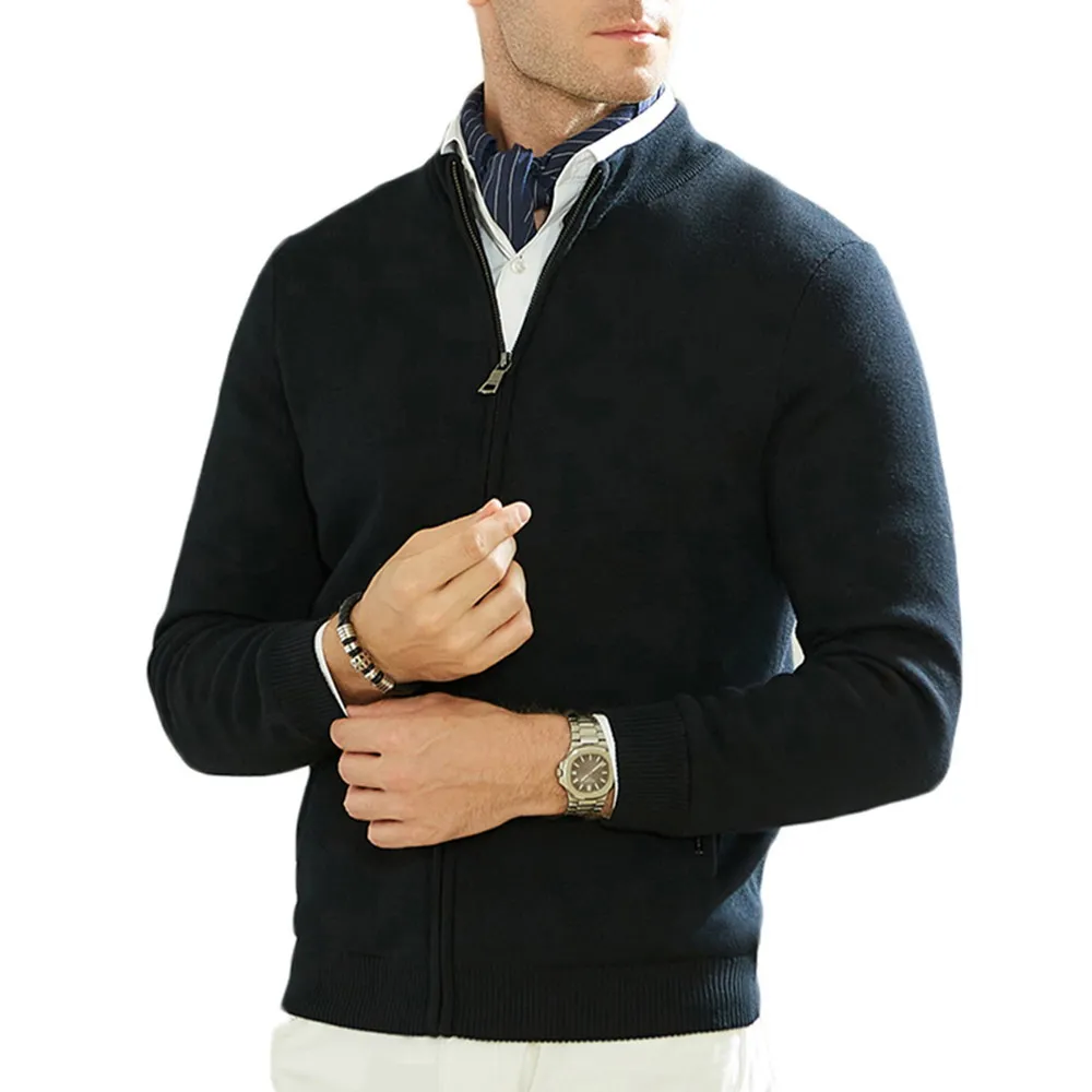 

Мужской трикотажный кардиган на молнии, из натурального хлопка, на осень/зиму