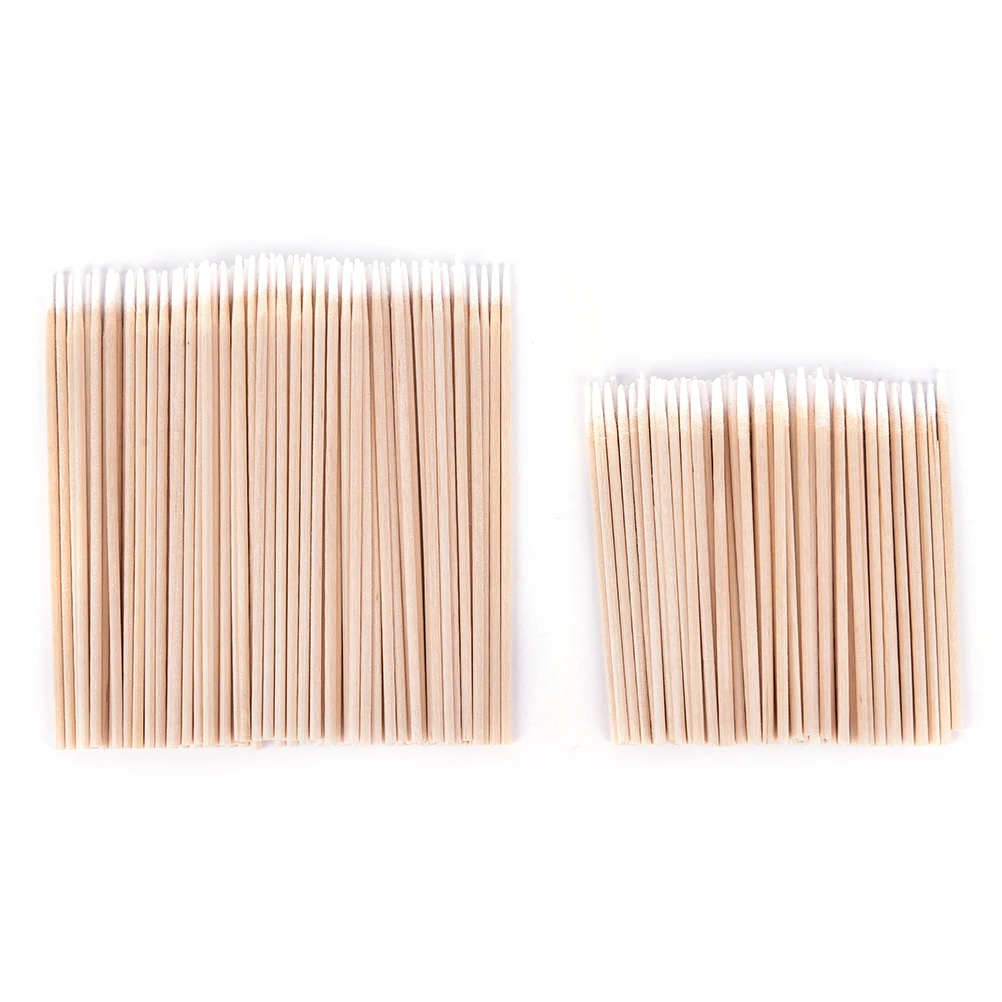 Ватные палочки для макияжа, 7,5 см/10 см, деревянные ватные палочки для чистки ушей, 100 шт.