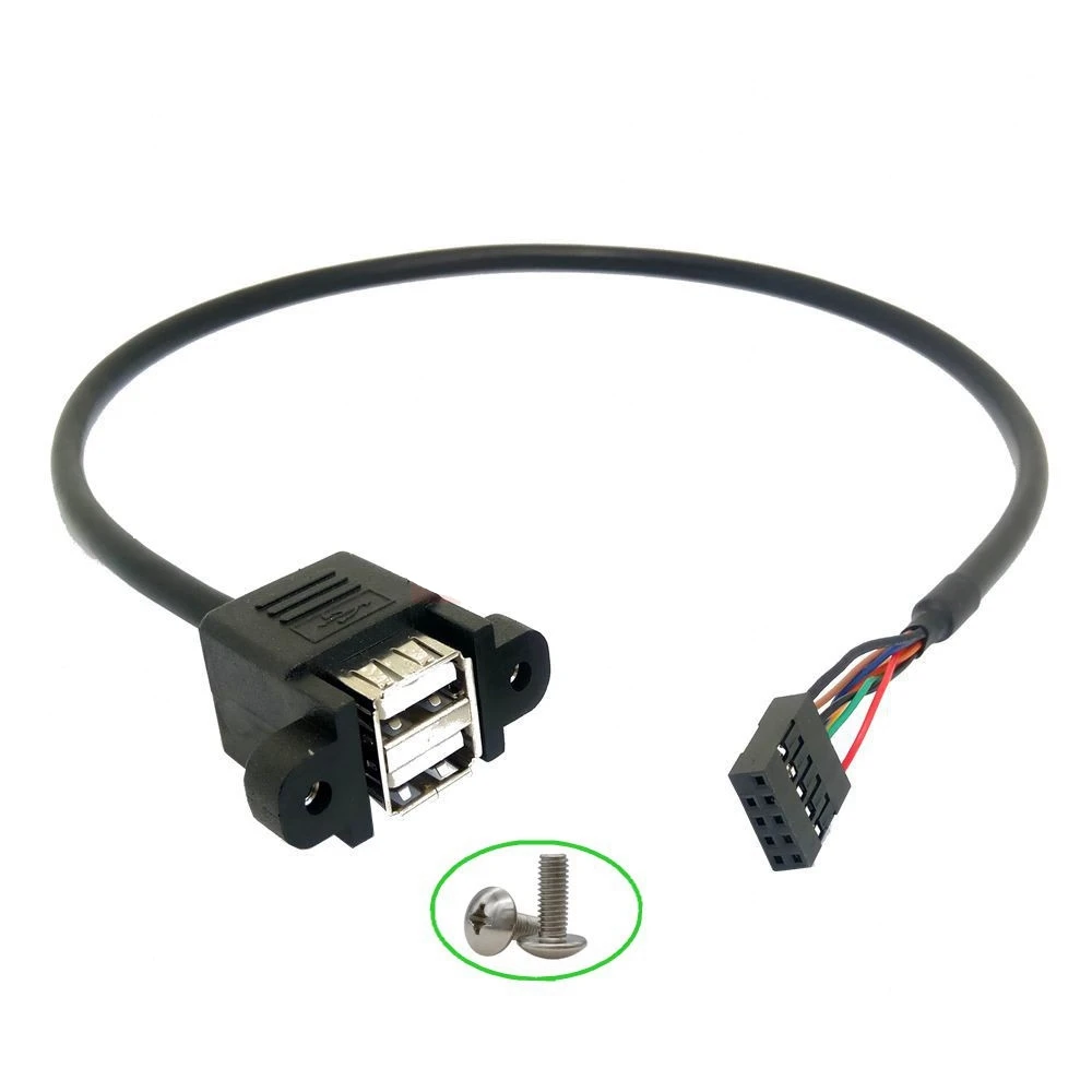 

Ph2.54 клеммной колодки 9-контактный разъем для USB2.0 зарядное устройство с двумя портами подключены провода с резьбовым отверстием 9pin к USB2.0 каб...