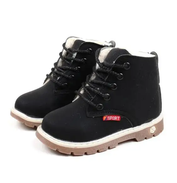 Осень зима детей ботильоны для девочек ботинки martin мальчиков Плюшевые Теплые