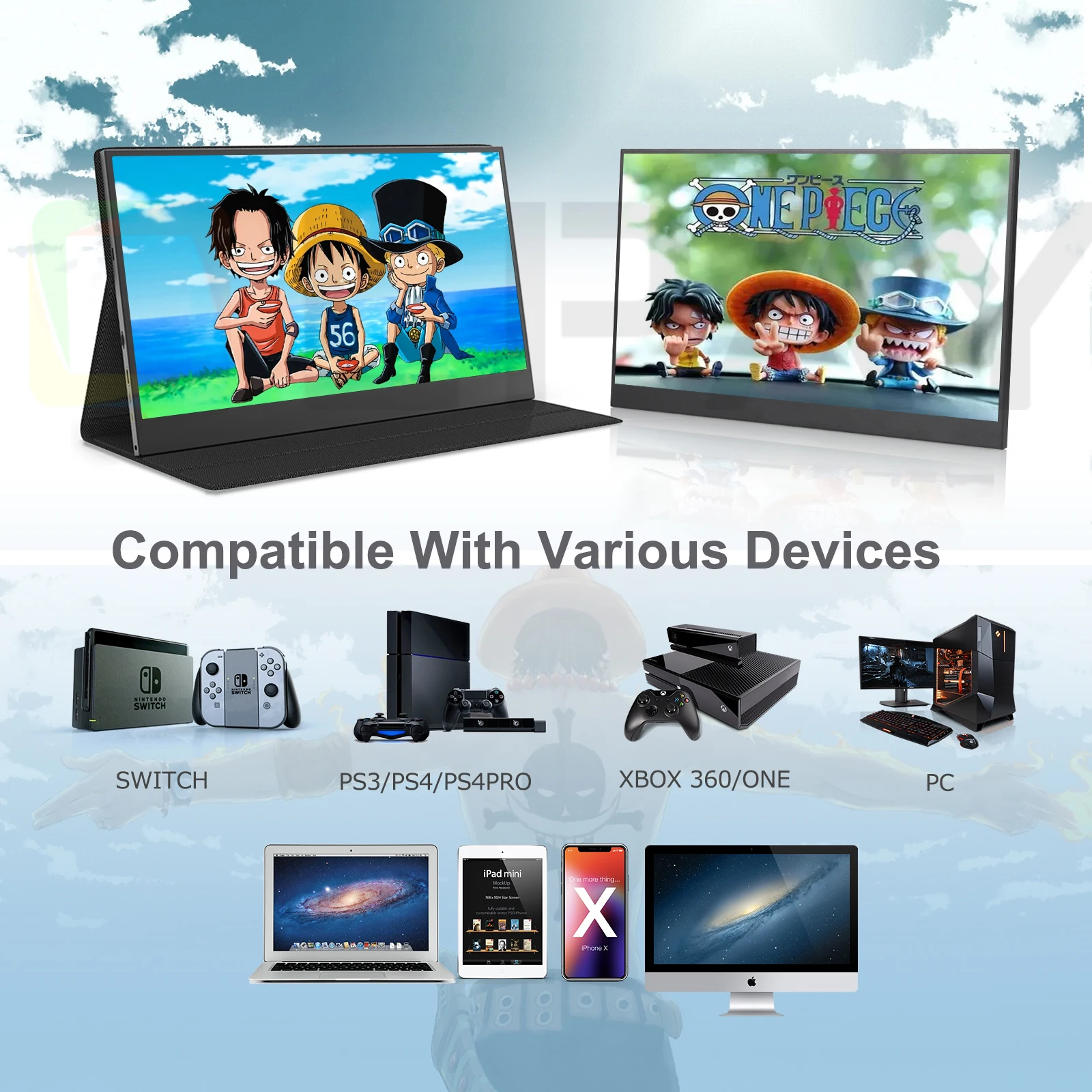 17 3inch 2k portable monitor 2560x1440 100 srgb ips screen laptop monitor usb c hdmi gaming computer display for pc mac phone free global shipping