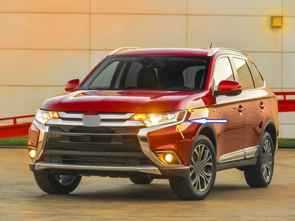 1 шт. хромированная верхняя крышка переднего бампера для Mitsubishi Outlander 2016 |