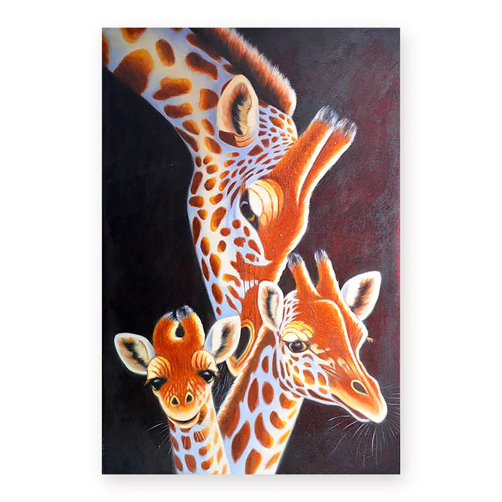

Жираф семья животное Алмазная картина круглая полная дрель Nouveaute DIY мозаика вышивка 5D Вышивка крестом домашний декор подарки