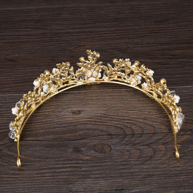 

Gorgeous Crystals Flowers Wedding Bridal Crown Tiara Bride Hair Accessories Jewelry Baroque Royal Stocking Stuffers