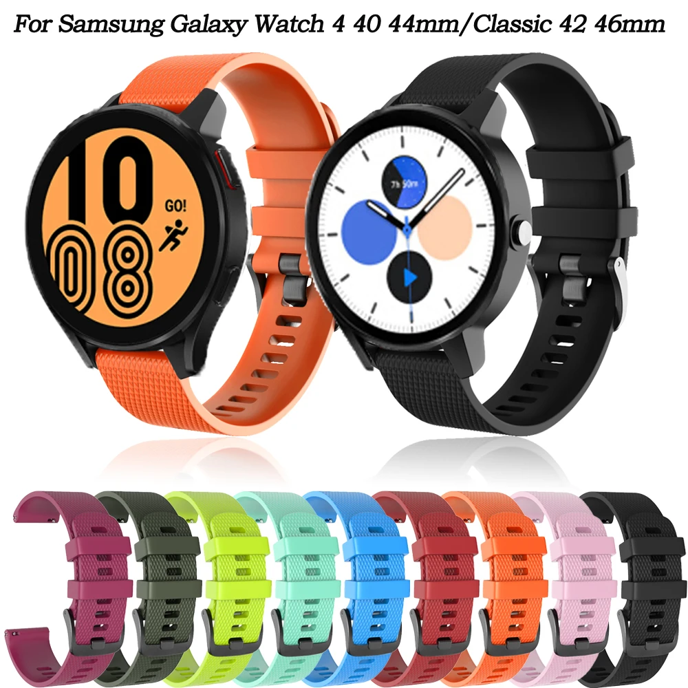 

Replacement Silicone Smart Watch Band 20mm Bracelet For Samsung Galaxy Watch 4 40 44mm/Watch4 Classic 42 46mm Strap Waterproof