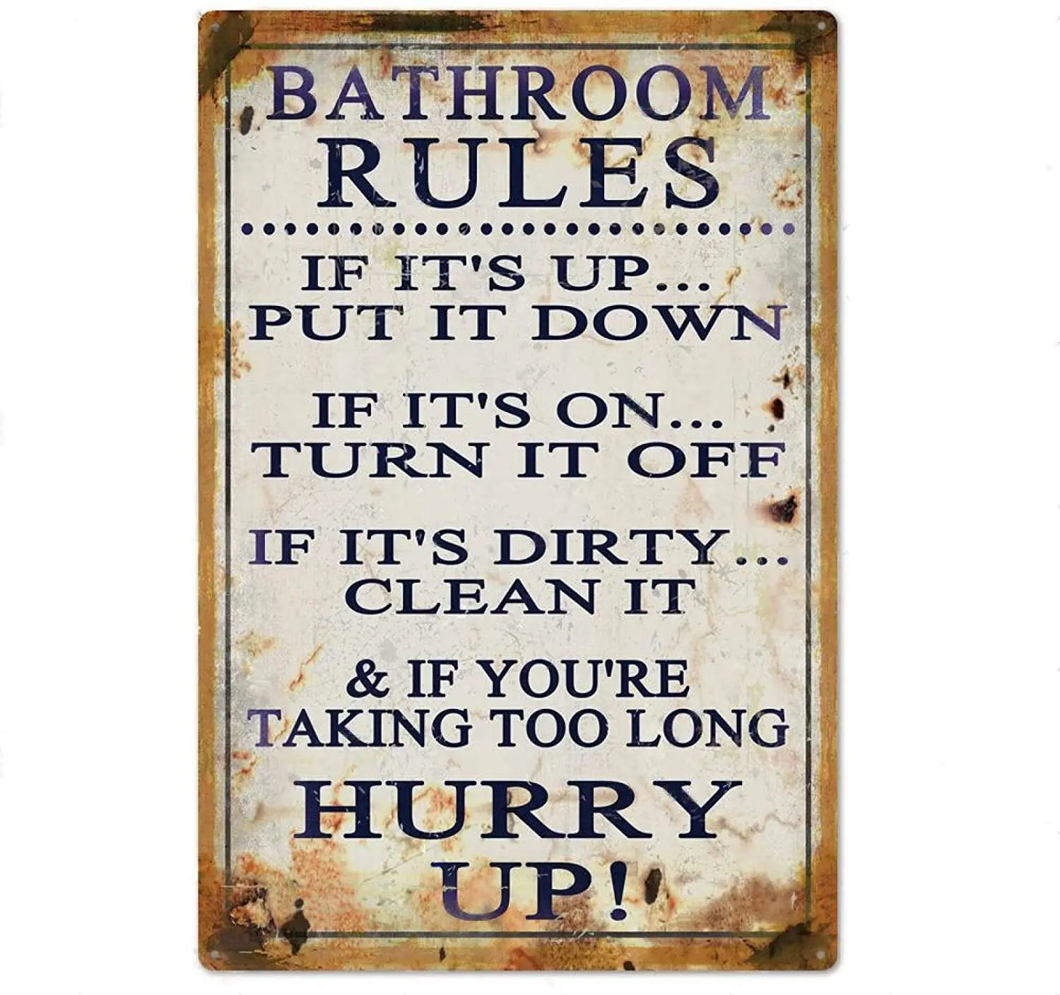 

Toilet Tin Signs Metal Vintage Poster Bar Pub Wall Decorative Bathroom Iron Mounting Plate Home Decor 12*8 Inch