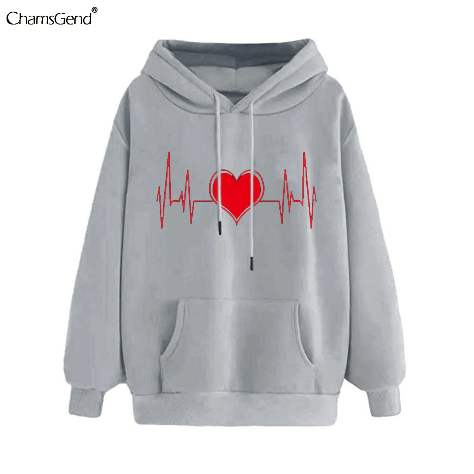 

Женская толстовка с капюшоном, женские повседневные пуловеры с принтом Love Sound Wave, Женская осенне-зимняя одежда с длинным рукавом