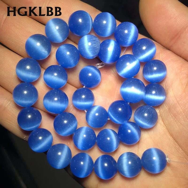HGKLBB озеро голубой кошачий глаз круглые разделители свободные стеклянные бусины