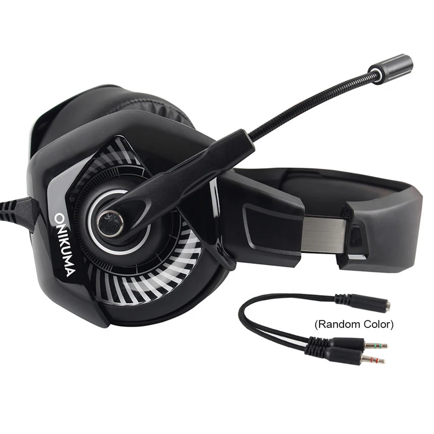 ONIKUMA PC игровая стереогарнитура casque PS4 Игровые наушники с микрофоном для нового Xbox