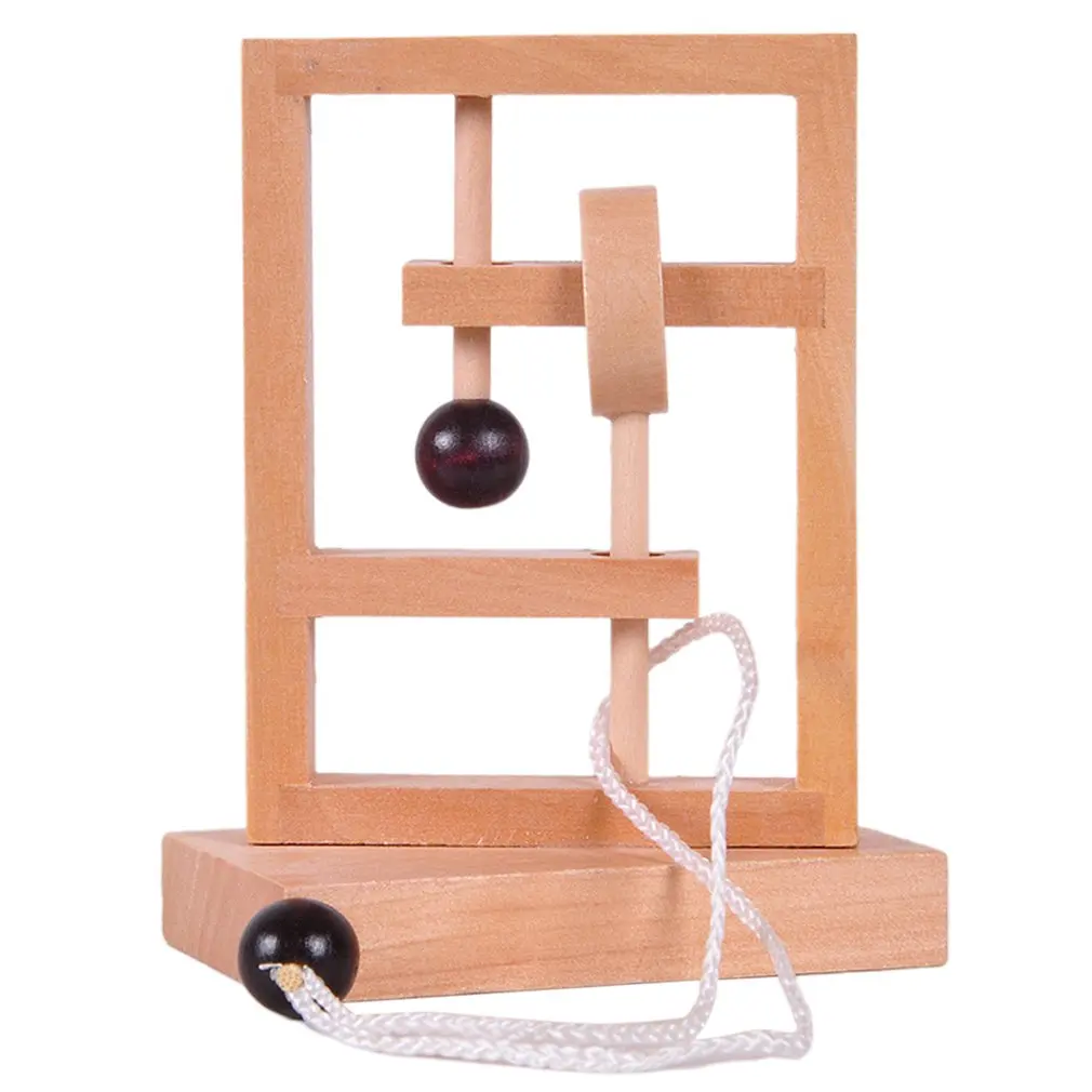 

New Desk Novelty 3D Wooden Rope Loop Puzzle IQ Mind String Brain teaser Game for Adults Kids Gift Learning Education Puzzle Toy