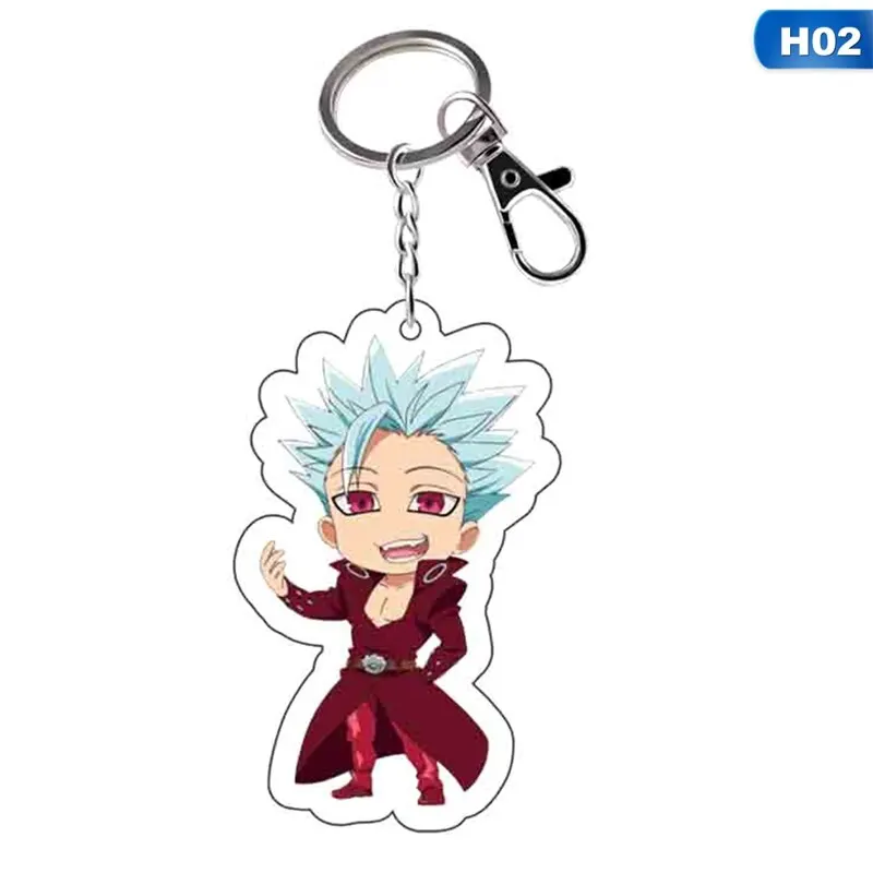 

Cartoon Figure Transparent Double-sided Pendant Anime The Seven Deadly Sins Keychain Meliodas Elizabeth Hawk Ban Gowther