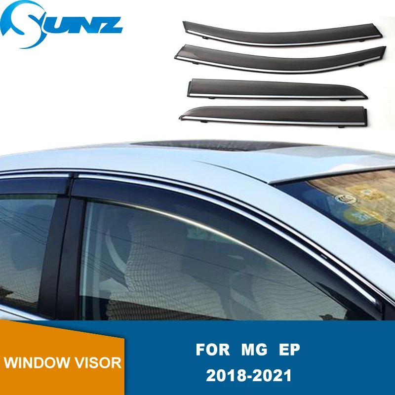 

Side Window Visors For MG EP 2018 2019 2020 2021 Plastic Exterior Visor Vent Shades Window Sun Rain Guard Deflector 4pcs SUNZ