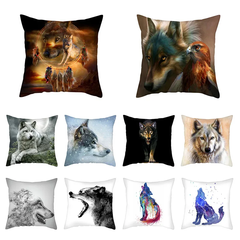 Чехол для подушки Fuwatacchi Fierce Wolf 45x45 см
