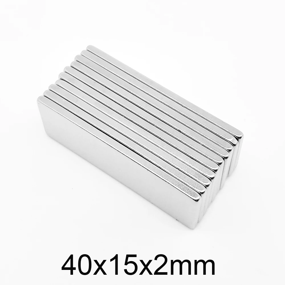 

Мощные магниты 40x15x2, 2 ~ 50 шт., Блок N35 40 мм X 15 мм, сильный неодимовый магнит 40x15x2 мм, лист постоянных магнитов 40*15*2