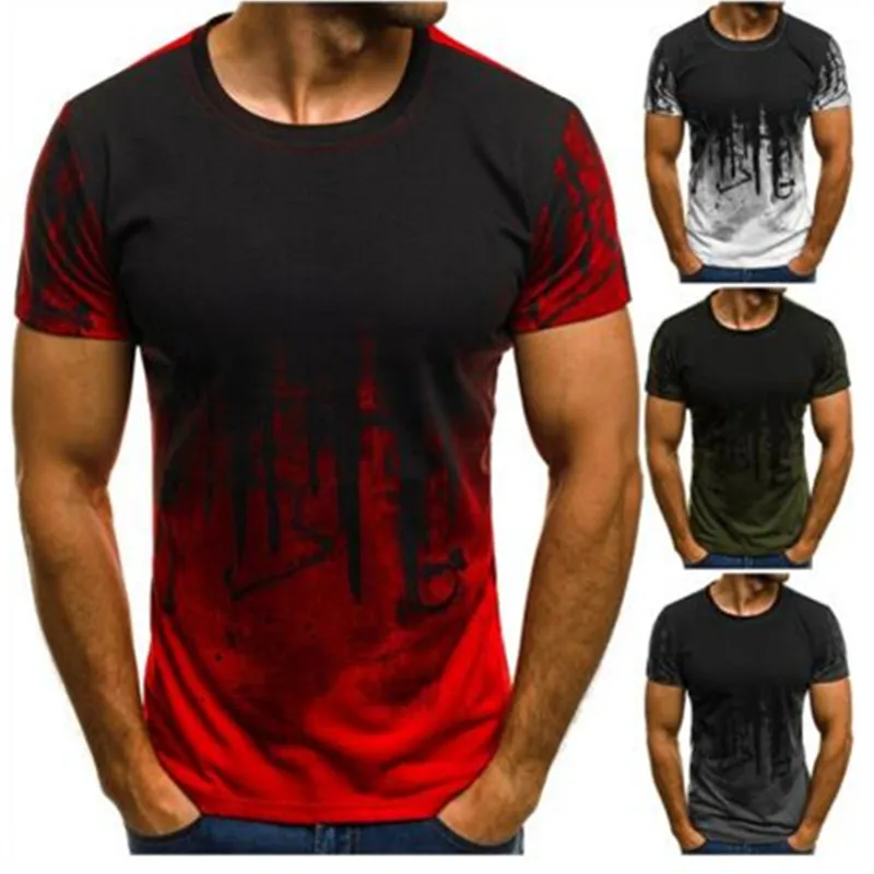 Мужские весенне летние футболки с 3D принтом камуфляжная мужская хлопковая