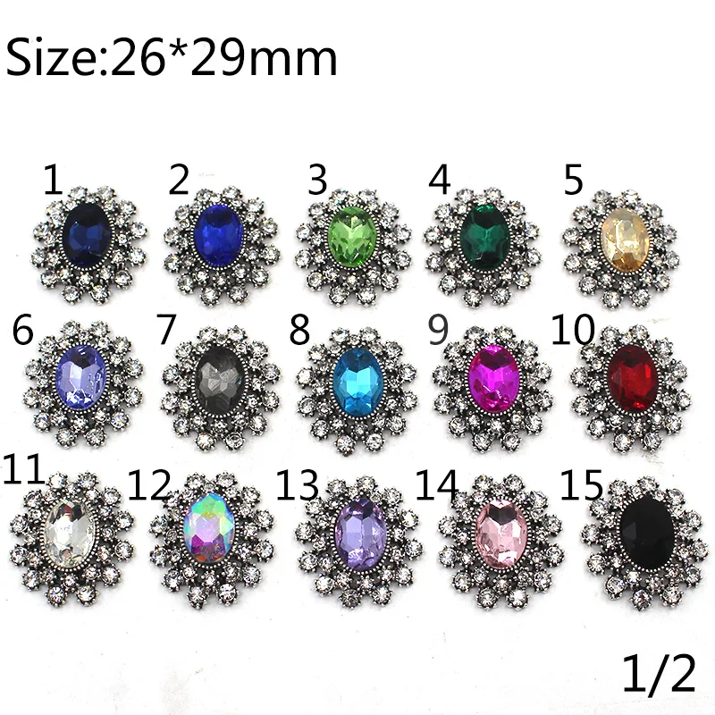 

Gorgeous Glass Button 5Pcs/Lot 26*29mm Retro Rhinestone Buttons for Sewing Gorgeous Party Jewelry Wedding Holiday Wine Bottle