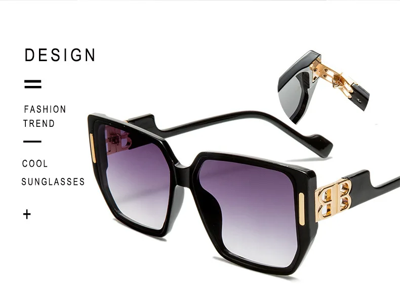 Большие Квадратные Солнцезащитные очки в стиле ретро индивидуальные трендовые