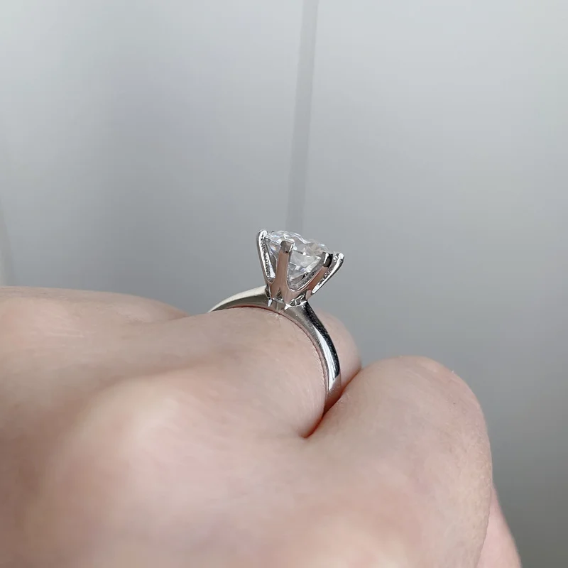 

3ct moissanite ring vvs 9mm lab fine diamond jewelry past test female wedding gift with royal certificate 925 sterling silver