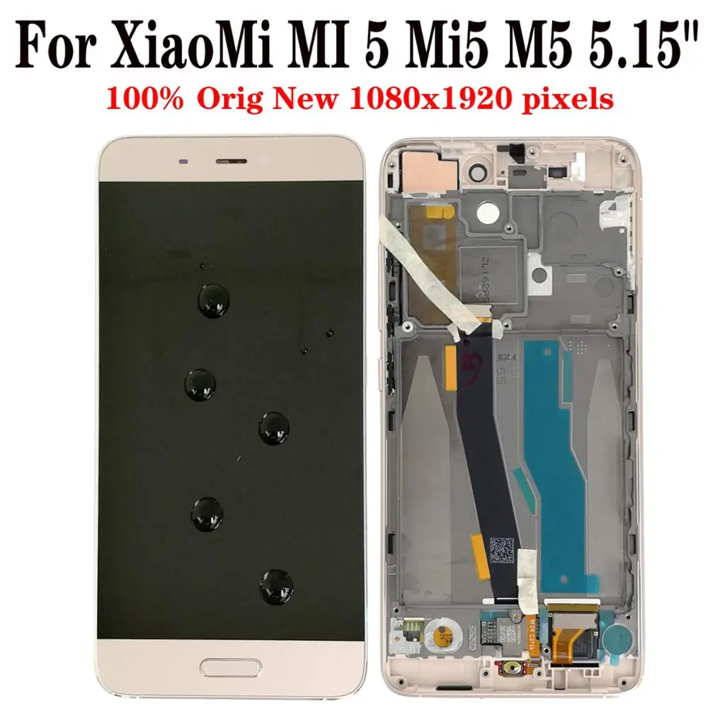 

Shyueda 100% оригинальный новый для Xiaomi MI 5 Mi5 M5 5,15 дюйма ЖК-дисплей сенсорный экран дигитайзер с рамкой отпечаток пальца xiaomi 5 pro prime
