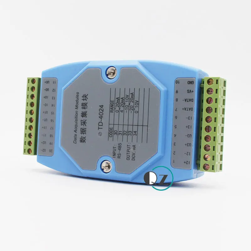 Аналоговый выходной модуль 4-20 мА 4-канальный напряжение тока AO RS485 Modbus сбора