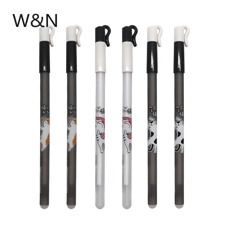 Стираемая гелевая ручка для кошек 3/6 шт./компл. моющаяся 0 38 мм синяя/черная