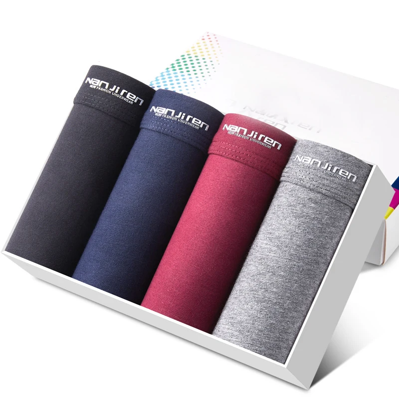 4 Pcs/lot Men Underwear Boxer Modal Man Print Short Breathable Flexible Shorts Boxer Male Pants Underpants Vetement Homme Cotton