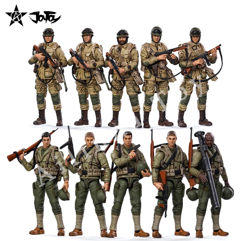 

JOYTOY 1/18 3.75 Action Figure (2SETS/LOT) WWII USMC/Airborne Division Anime Collection Military Model For Gift Free Shipping
