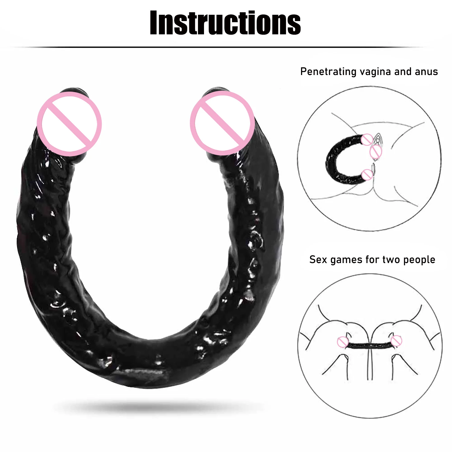 Супер длинные двойные фаллоимитаторы Двойное проникновение Вагина и анус член