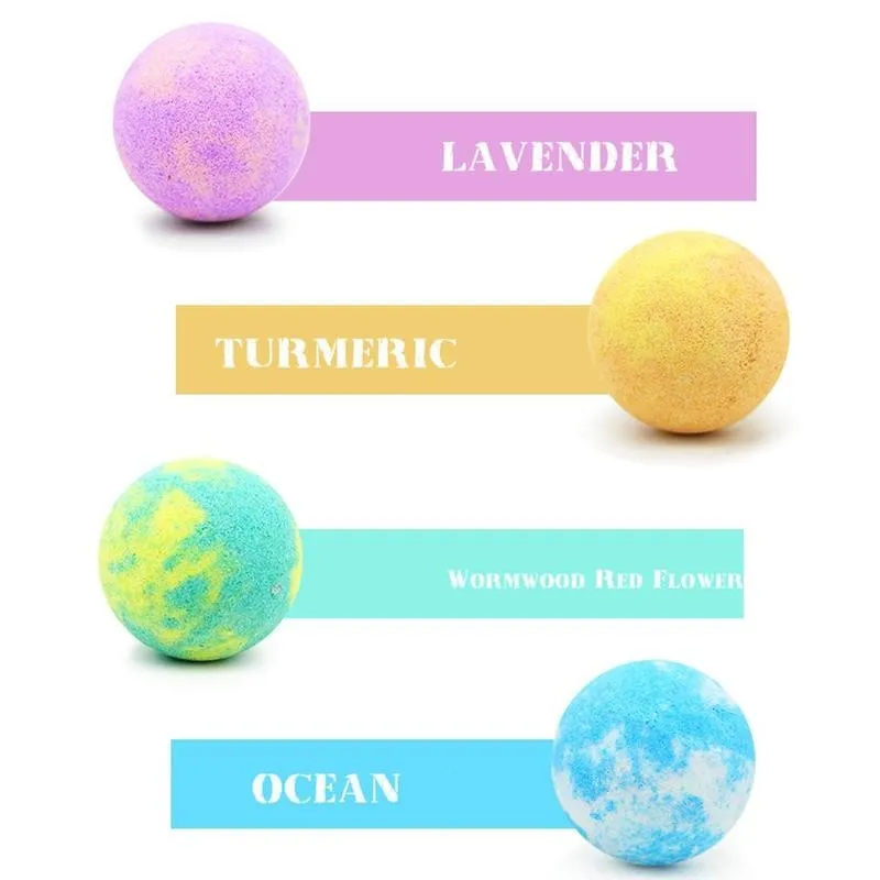 

Bath Salt Ball Handmade Bomb Home Hotel Bath Salt Body Cleaner Bath Bombs Aromatherapy Type Bath Ball Gift Box Set 16pcs*30g