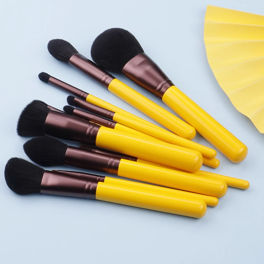 

11Pcs/Set Beauty Beginner Tool Face and Eye Makeup Pencil-Little Yellow Duck Makeup Brush-Yellow Series Artificial Hair Brush