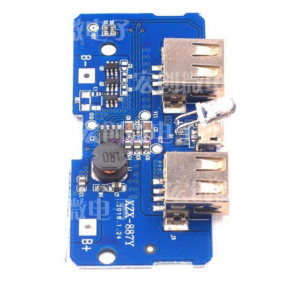 200 шт. 5 В 2 А модуль зарядного устройства для внешнего аккумулятора печатная плата