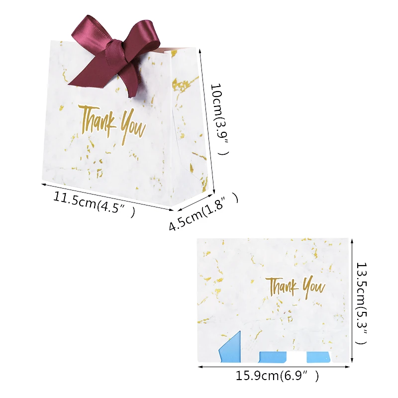 

20p Wedding Candy/Cookie/Gift Box Grey Marble Gift Bag Box Thank You Packaging Box For Mariage Baby Shower Birthday Party Decor