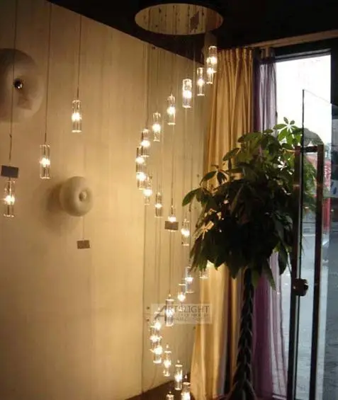 安い Modern Spiral Crystal Stick Pendant Light 400*1500mm 25 Heads