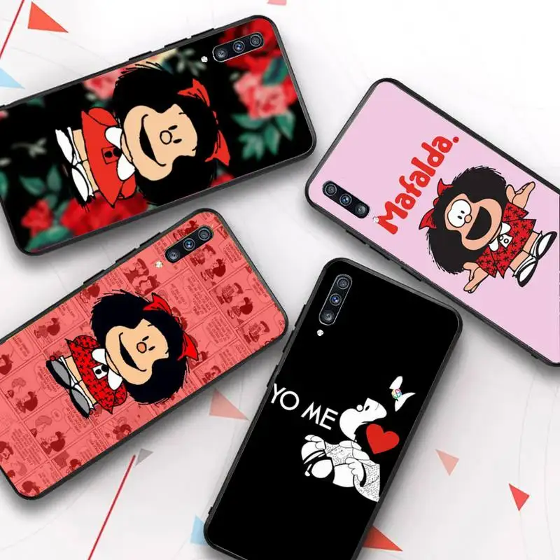 

Cute Cartoon Girl Mafalda Phone Case for Samsung Galaxy A 51 30s a71 Soft Silicone Cover for A21s A70 10 A30 Capa
