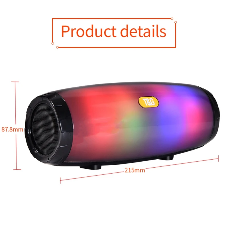 TG165 беспроводной Bluetooth динамик стерео колонка 5 Flash Стиль LED сабвуфер Портативный