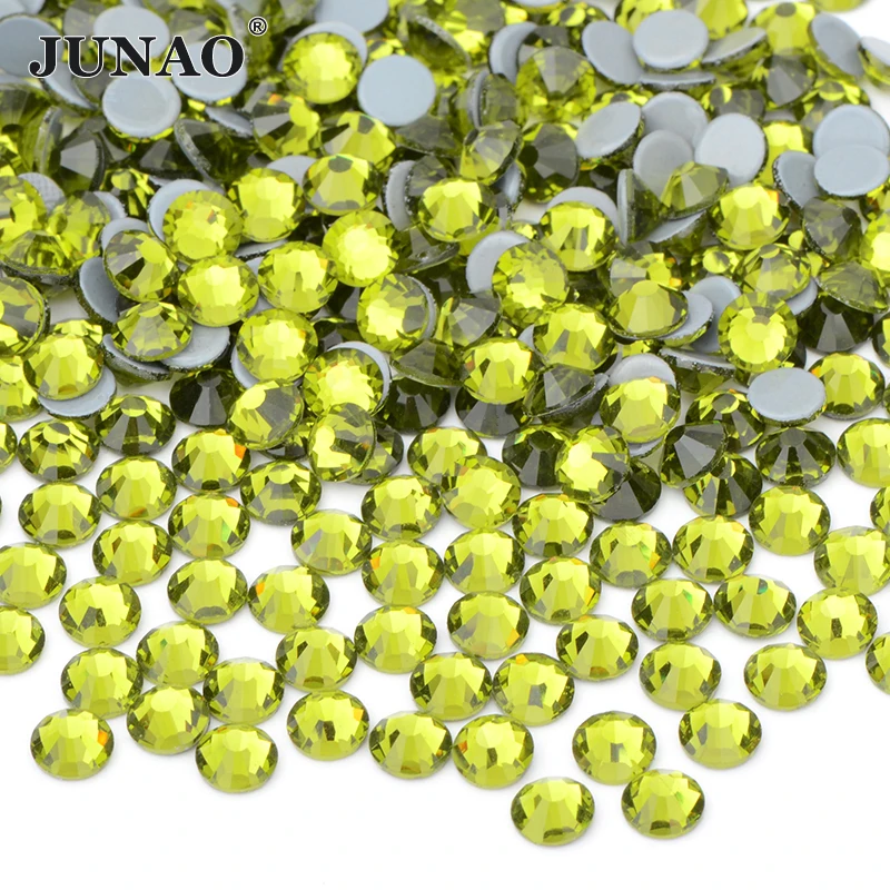 JUNAO SS6 8 10 12 16 20 30 V.Lt.Siam Hotfix Glass Rhinestone Flat Back Iron On Crystal Stones Hot Fixation Strass for Decoration | Дом и сад