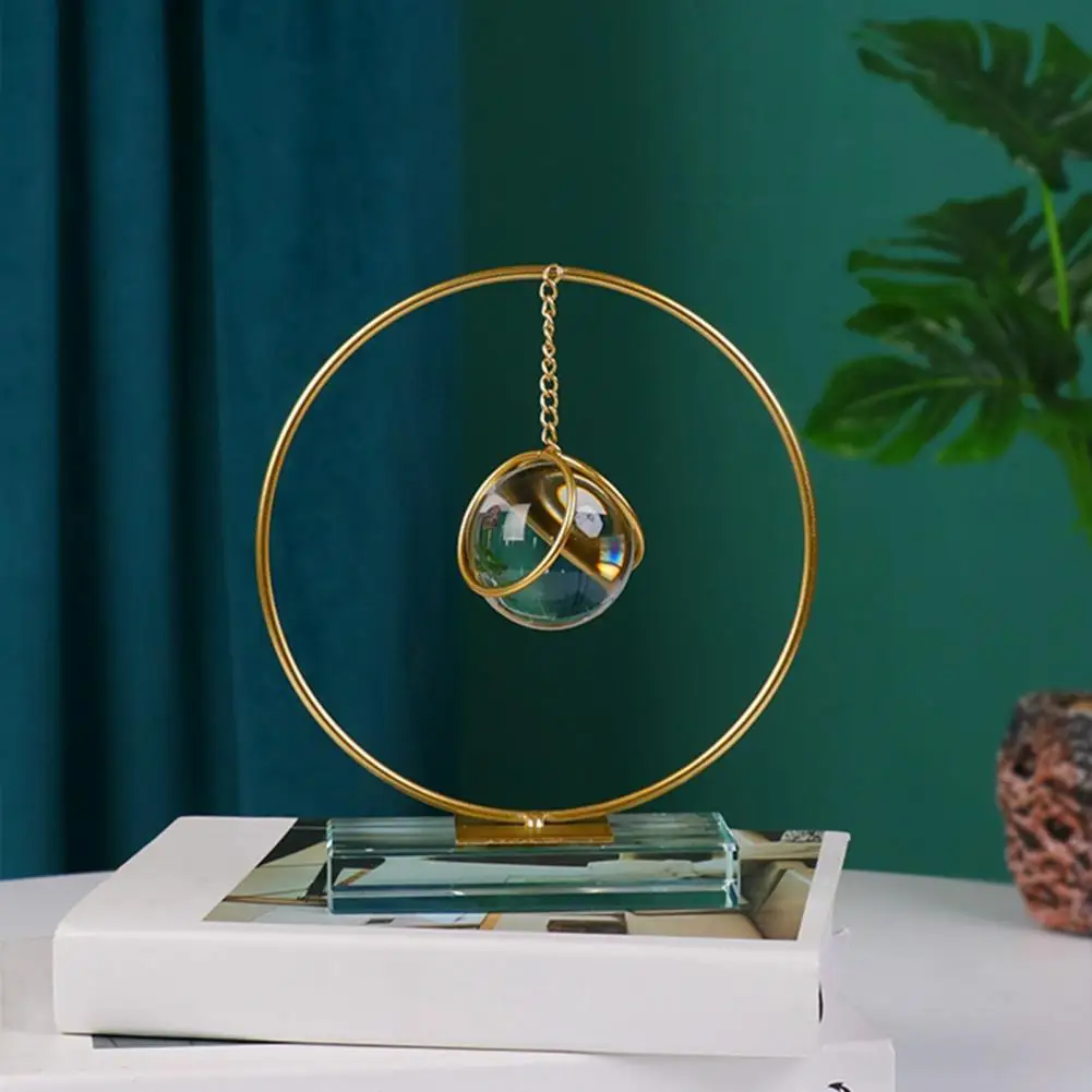 

Wonderful Faux Crystal Ball Decor Undeformable Stable Base Crafts Ball Ornament Abstract Art Faux Crystal Ball