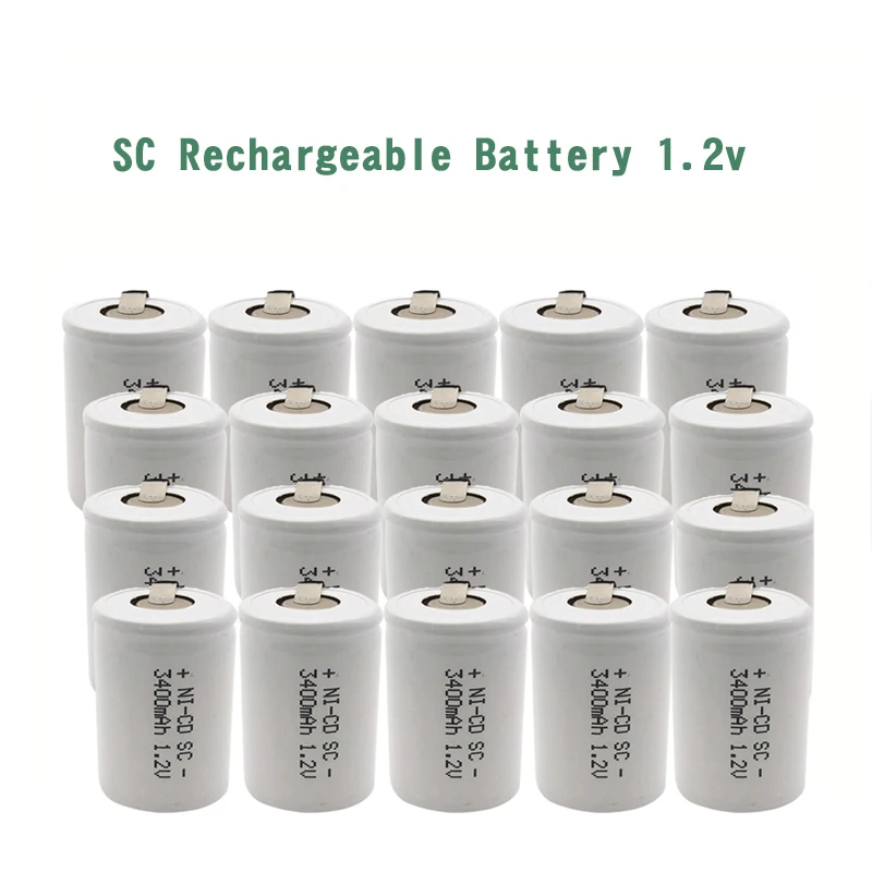 MJKAA SC 1,2 V 3400mAh аккумуляторная батарея 4/5 Sc Sub C Ni-cd батареи с вкладками для сварки для электрической дрели шуруповерт