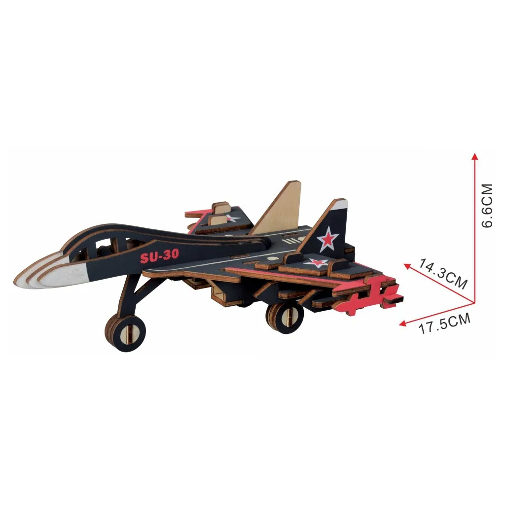 3D деревянные головоломки Jigsaw Juguetes лазерная резка Aircrafe Fighter Su-30 DIY сборка детские